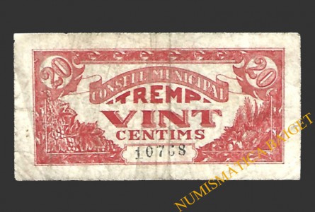 TREMP (Lleida) 25 cèntims 1937 (2ª emissió)