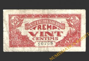 TREMP (Lleida) 25 cèntims 1937 (2ª emissió)