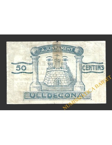 ULLDECONA (Tarragona) 50 cèntims 1 de setembre del 1937 