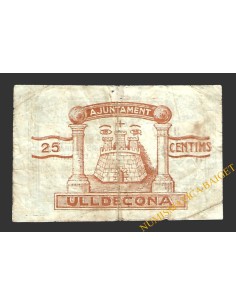 ULLDECONA (Tarragona) 25 cèntims 1 de setembre del 1937  2