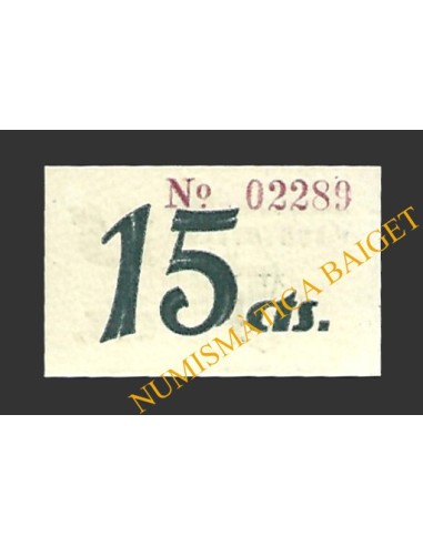 VAQUERISSES (Barcelona) 15 cèntims 1937 