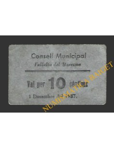 VALLALTA DEL MARESME (Barcelona) 10 cèntims 1 de desembre del 1937 