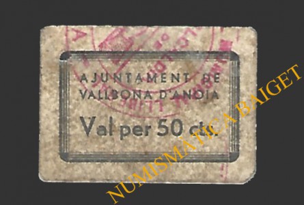 VALLBONA D'ANOIA (Barcelona) 50 cèntims 1937 