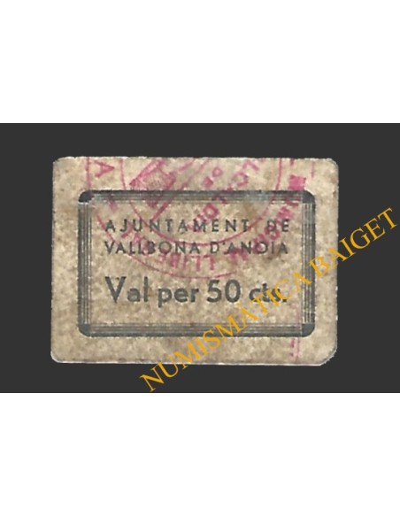 VALLBONA D'ANOIA (Barcelona) 50 cèntims 1937 