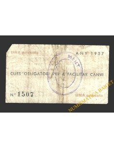 VALLFOGONA DE BALAGUER (Lleida) 1 pesseta 1937  2