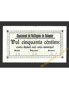 VALLFOGONA DE BALAGUER (Lleida) 50 cèntims 1937 