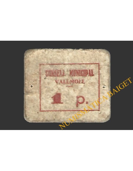 VALLMOLL (Tarragona) 1 pesseta 1937 