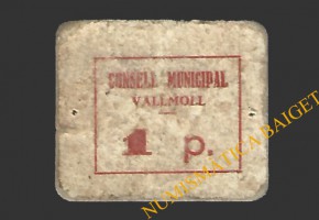 VALLMOLL (Tarragona) 1 pesseta 1937 
