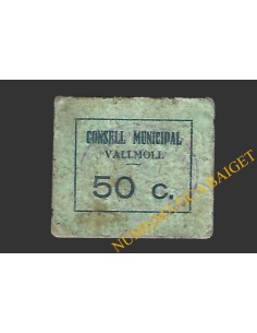 VALLMOLL (Tarragona)  50 cèntims 1937 