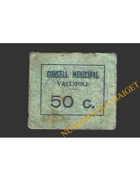 VALLMOLL (Tarragona)  50 cèntims 1937 