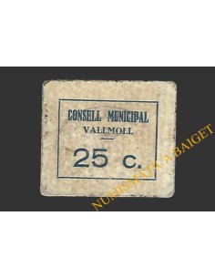 VALLMOLL (Tarragona)  25 cèntims 1937 