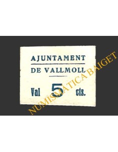 VALLMOLL (Tarragona)  5 cèntims 1937 