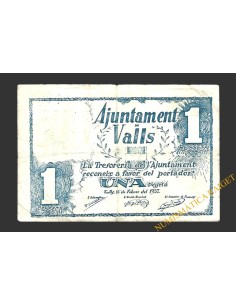 VALLS (Tarragona)  1 pesseta, 16 de febrer del 1937 