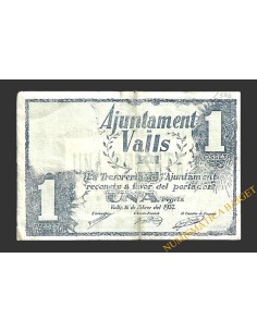 VALLS (Tarragona)  1 pesseta, 16 de febrer del 1937 