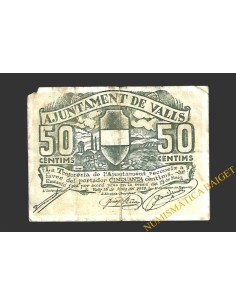 VALLS (Tarragona)  50 cèntims, 19 de maig del 1937 
