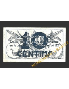 VALLS (Tarragona)  10 cèntims, 29 de setembre del 1937  2