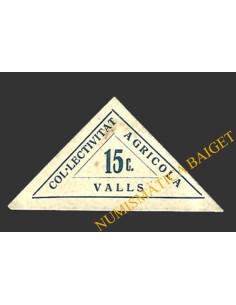 VALLS (Tarragona)  15 cèntims,1937 COL·LECTIVITAT AGRÍCOLA  C.N.T.