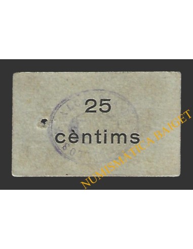 VANDELLÒS (Tarragona)  25 cèntims, 2 de maig del 1937