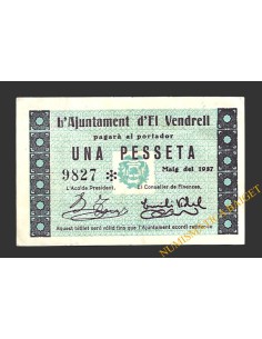 VENDRELL, EL (Tarragona)  1 pesseta, maig del 1937