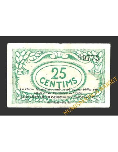 VENDRELL, EL (Tarragona)  25 cèntims, agost del 1937