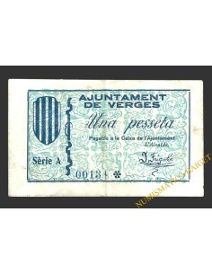 VERGES (Girona)  1 pesseta, 2 de juliol del 1937