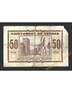 VERGES (Girona)  50 cèntims, 2 de juliol del 1937 2