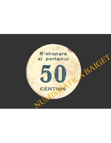 VILABELLA (Tarragona) 50 cèntims, 1937