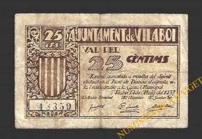 VILABOI (Barcelona) 25 cèntims, 19 de maig del 1937