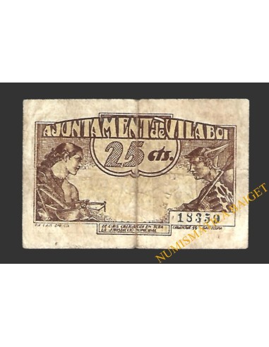 VILABOI (Barcelona) 25 cèntims, 19 de maig del 1937