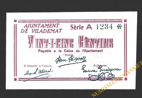 VILADEMAT (Girona) 25 cèntims, 1937