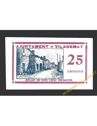 VILADEMAT (Girona) 25 cèntims, 1937