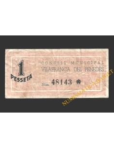 VILAFRANCA (Barcelona) 1 pesseta 1 d'abril del 1937 2