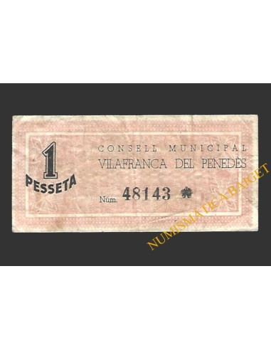 VILAFRANCA (Barcelona) 1 pesseta 1 d'abril del 1937