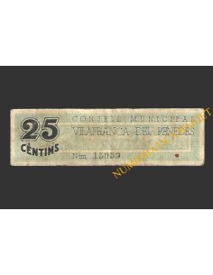 VILAFRANCA (Barcelona) 25 cèntims 1 d'abril del 1937 2