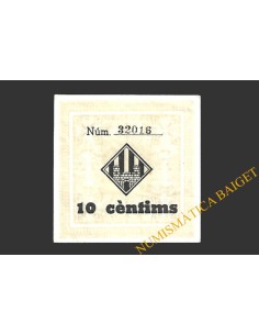 VILAFRANCA (Barcelona) 10 cèntims 20 d'octubre del 1937 2