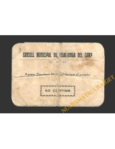 VILALLONGA DEL CAMP (Tarragona) 50 cèntims 1937