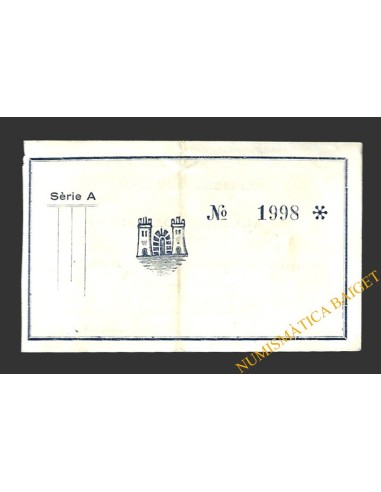 VILALLONGA DEL CAMP (Tarragona) 1 pesseta 1937