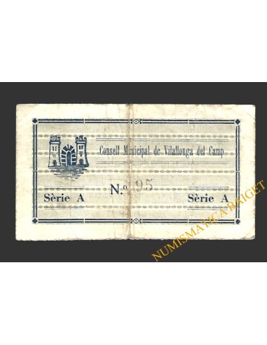 VILALLONGA DEL CAMP (Tarragona) 1 pesseta 1937 (2ª emissió)