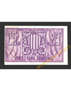 VILAMAJOR (Barcelona)  25 cèntims 10 de setembre del 1937  2