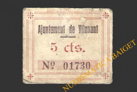 VILANANT (Girona)  5 cèntims 1937 