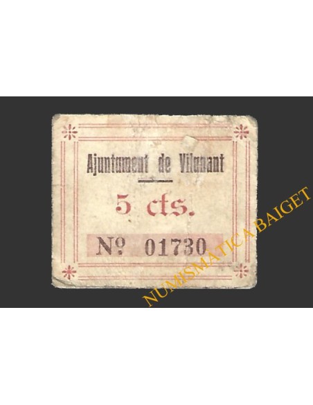VILANANT (Girona)  5 cèntims 1937 