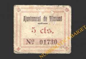 VILANANT (Girona)  5 cèntims 1937 