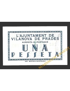 VILANOVA DE PRADES (Tarragona) 1 pesseta 1937 