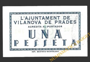 VILANOVA DE PRADES (Tarragona) 1 pesseta 1937 