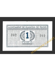 VILANOVA DE PRADES (Tarragona) 1 pesseta 1937  2