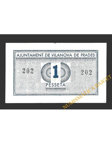 VILANOVA DE PRADES (Tarragona) 1 pesseta 1937 