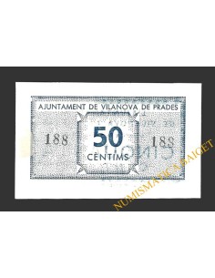 VILANOVA DE PRADES (Tarragona) 50 cèntims 1937  2