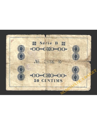 VILA-SECA DE SOLCINA (Tarragona) 50 cèntims 1 d'abril del 1937