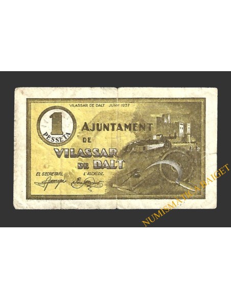 VILASSAR DE DALT (Barcelona) 1 pesseta juny del 1937
