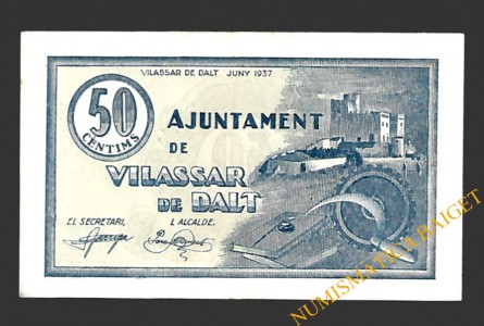 VILASSAR DE DALT (Barcelona) 50 cèntims juny del 1937